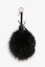 Fendi Red/Black Fur 'Karlito' Initial Keychain