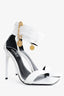 Versace White Leather Safety Pin Heels Size 39.5