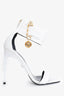 Versace White Leather Safety Pin Heels Size 39.5