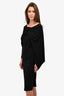 Roland Mouret Black Asymmetric Drape Detail Dress Size 8