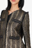 Sandro Gold Tweed Fringe Jacket Size 38