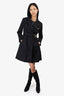 Gucci Black Gold Horsebit Detail Belted Trench Coat Size 42