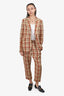 Acne Studios Brown Plaid Single Breasted Blazer/Pants Suit Size 38