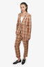 Acne Studios Brown Plaid Single Breasted Blazer/Pants Suit Size 38