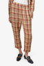 Acne Studios Brown Plaid Single Breasted Blazer/Pants Suit Size 38