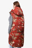 Moncler x JW Anderson Burgundy/Navy Down Pond Printed Puffer Vest Size 2