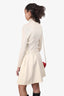 Carven Cream Ribbed Knit Lace Panelled Dress Size M