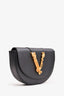 Versace Black Leather 'Virtus' Convertible Crossbody/Belt Bag