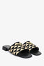 Prada Black/Beige Fabric Slides Size 37