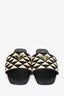 Prada Black/Beige Fabric Slides Size 37