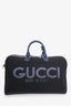 Gucci Black/Navy Canvas/Leather 'Gucci' Printed Duffle Bag With Strap