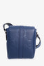 Gucci Navy Calfskin Jumbo GG Embossed Small Messenger Bag