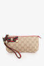 Gucci Beige/Red GG Canvas Princy Wristlet Clutch