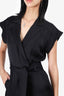 Veronica Beard Black Satin Sleeveless Belted Jumpsuit Size 0