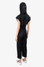 Veronica Beard Black Satin Sleeveless Belted Jumpsuit Size 0