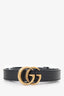 Gucci Black Leather 'GG' Marmont Belt Size 80