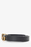 Gucci Black Leather 'GG' Marmont Belt Size 80