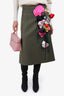 Prada Green Wool Rose Applique Skirt Size 38