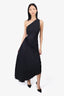 A.L.C Black Pleated Cut-out One Shoulder Maxi Dress Size 2