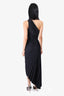 A.L.C Black Pleated Cut-out One Shoulder Maxi Dress Size 2