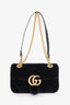 Gucci Black Velvet Mini GG Marmont Shoulder Bag