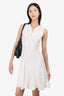 Roberto Cavalli Cream Knit Sleeveless Dress With Lace Detail Size 44