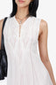 Roberto Cavalli Cream Knit Sleeveless Dress With Lace Detail Size 44