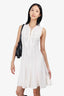 Roberto Cavalli Cream Knit Sleeveless Dress With Lace Detail Size 44