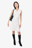 Roberto Cavalli Cream Knit Sleeveless Dress With Lace Detail Size 44