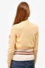 Miu Miu Yellow Cashmere Crystal Embellished Cardigan Size 38