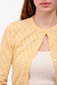 Miu Miu Yellow Cashmere Crystal Embellished Cardigan Size 38