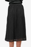 Maje Black/White Pleated Midi Skirt Size 38