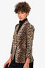 Veronica Beard Brown Leopard Printed Blazer With Gold Buttons Size 8