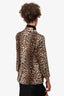 Veronica Beard Brown Leopard Printed Blazer With Gold Buttons Size 8