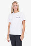 A.P.C White Logo T-Shirt Size S Mens