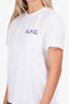 A.P.C White Logo T-Shirt Size S Mens