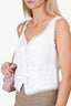 Reformation White Linen Lace Trip Bow Detail Top Size 6