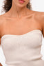 Verafied New York Cream Ribbed Sweetheart Tube Top Size S