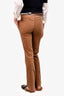 Gucci Brown Velvet/Leather GG Straight Leg Pants Size 40