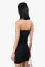 Versace Black Stretch Jersey Ruched Strapless Mini Dress Size 38