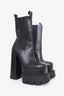 Versace Black Leather Platform Chelsea Boots Size 37