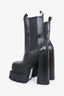 Versace Black Leather Platform Chelsea Boots Size 37