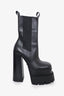 Versace Black Leather Platform Chelsea Boots Size 37