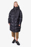 Valentino Black Quilted Oversize Vltn Hooded Down Coat Size 48