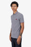 Dolce & Gabbana Grey/Red Crown Embroidery Polo Shirt Size 48 Mens