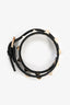 Valentino Black Leather Rockstud Double Wrap Bracelet