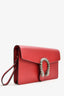 Gucci Burgundy Leather Dionysus Accent Wristlet