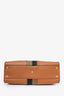 Fendi Brown Leather Canvas Striped Peekaboo Top Handle with Canvas Strap