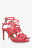 Alaia Red Leather Strappy Gladiator Heels Size 36.5