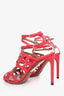 Alaia Red Leather Strappy Gladiator Heels Size 36.5